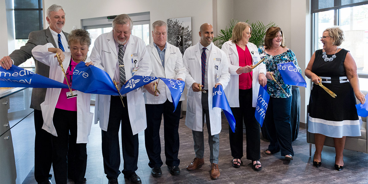 Ribbon cutting ceremony for the Immediate Care Center – Gaffney, located on Floyd Baker Boulevard in Cherokee County